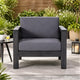 Siyal Outdoor Accent Chair Set of 2, Dark Gray, Acacia Wood