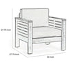 Siyal Outdoor Accent Chair Set of 2, Soft Beige, Acacia Wood