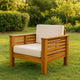 Siyal Outdoor Accent Chair Set of 2, Soft Beige, Acacia Wood