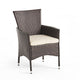 Clem Dining Chair Set of 2, Outdoor Brown Wicker, Iron Beige