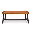 Carls Dining Table, 71" Rectangular Outdoor Light Brown Wood