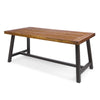 Carls Dining Table, 71" Rectangular Outdoor Light Brown Wood