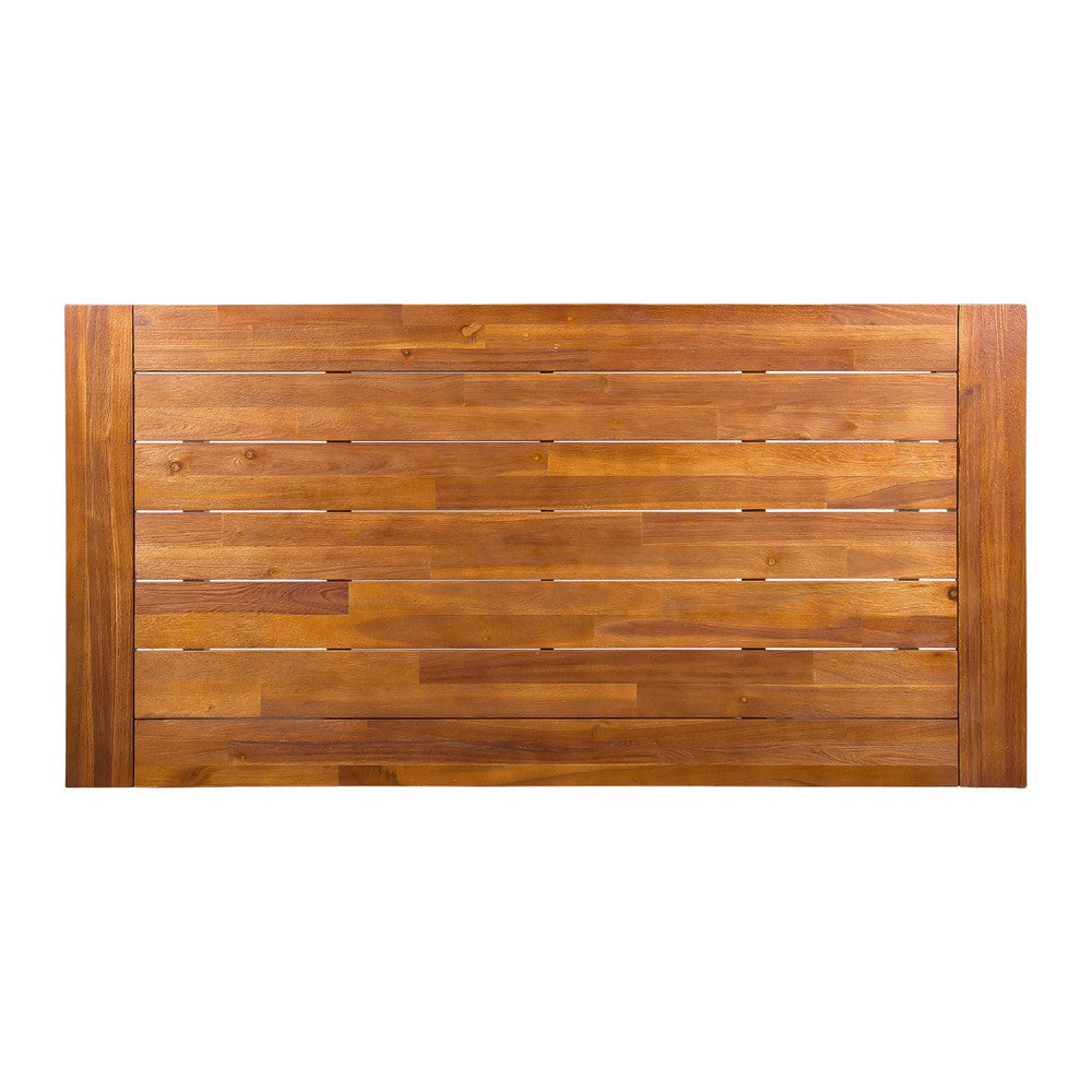 Carls Dining Table, 71" Rectangular Outdoor Light Brown Wood