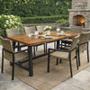 Carls Dining Table, 71" Rectangular Outdoor Light Brown Wood