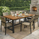 Carls Dining Table, 71" Rectangular Outdoor Light Brown Wood