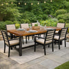 Carls Dining Table, 71" Rectangular Outdoor Light Brown Wood