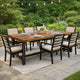 Carls Dining Table, 71" Rectangular Outdoor Light Brown Wood