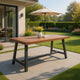 Carls Dining Table, 71" Rectangular Outdoor Light Brown Wood