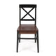 Ricks Dining Chair Set of 2, Acacia Wood, Dark Brown, Black