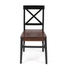 Ricks Dining Chair Set of 2, Acacia Wood, Dark Brown, Black