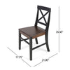 Ricks Dining Chair Set of 2, Acacia Wood, Dark Brown, Black
