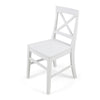 Ricks Dining Chair Set of 2, Crossed X Back, White Wood