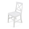 Ricks Dining Chair Set of 2 Crossed X Back Curved Back Legs White Wood