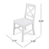 Ricks Dining Chair Set of 2, Crossed X Back, White Wood