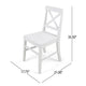 Ricks Dining Chair Set of 2, Crossed X Back, White Wood
