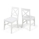 Ricks Dining Chair Set of 2, Crossed X Back, White Wood