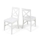 Ricks Dining Chair Set of 2, Crossed X Back, Curved Back Legs, White Wood