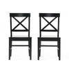 Ricks Dining Chair Set of 2 Crossed X Back Curved Back Legs Black Wood