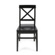 Ricks Dining Chair Set of 2, Crossed X Back, Black Wood