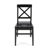 Ricks Dining Chair Set of 2, Crossed X Back, Black Wood