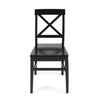 Ricks Dining Chair Set of 2 Crossed X Back Curved Back Legs Black Wood
