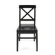 Ricks Dining Chair Set of 2 Crossed X Back Curved Back Legs Black Wood
