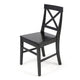 Ricks Dining Chair Set of 2, Crossed X Back, Black Wood
