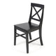 Ricks Dining Chair Set of 2 Crossed X Back Curved Back Legs Black Wood