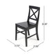 Ricks Dining Chair Set of 2, Crossed X Back, Black Wood