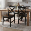 Ricks Dining Chair Set of 2, Crossed X Back, Black Wood