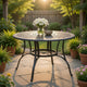 Simon Outdoor Dining Table, Round 47", Bronze Metal Frame