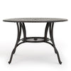 Simon Outdoor Dining Table Round 47 Inch Bronze Finished Cast Metal Frame BM323433