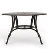 Simon Outdoor Dining Table, Round 47", Bronze Metal Frame