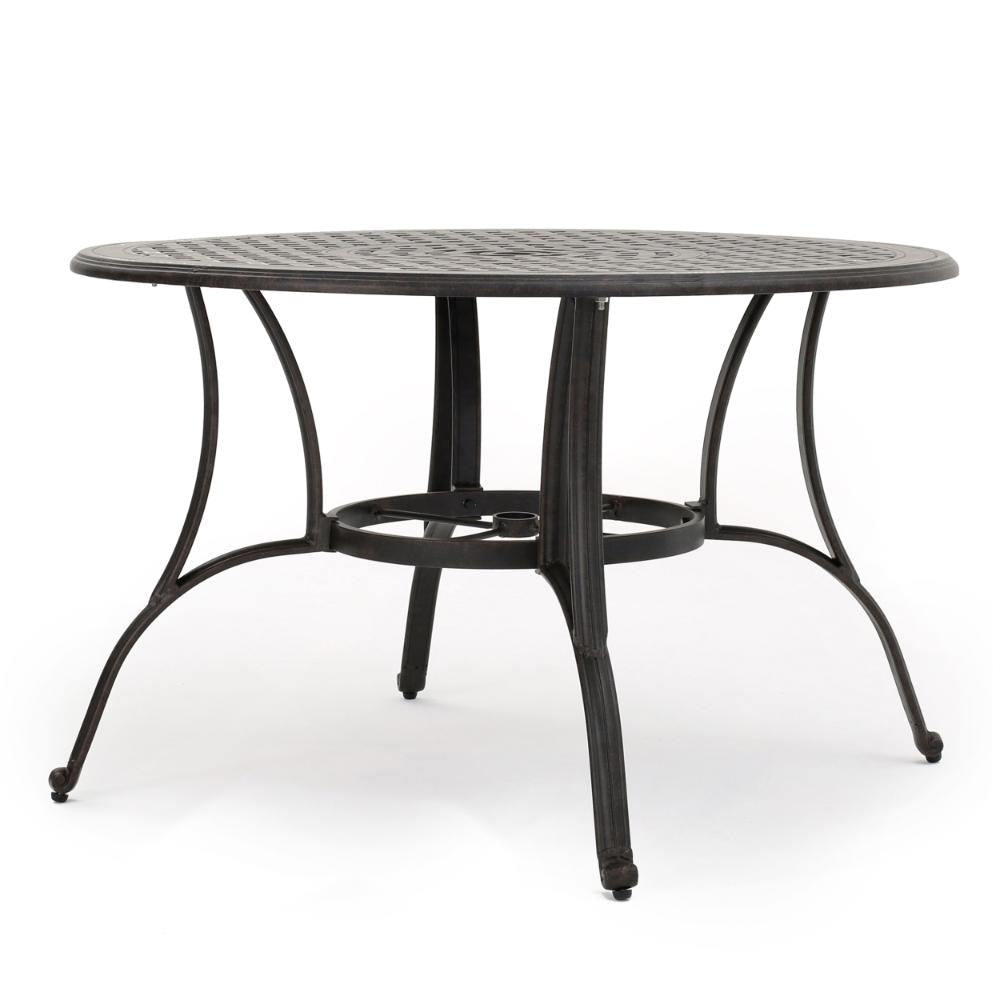 Simon Outdoor Dining Table Round 47 Inch Bronze Finished Cast Metal Frame BM323433