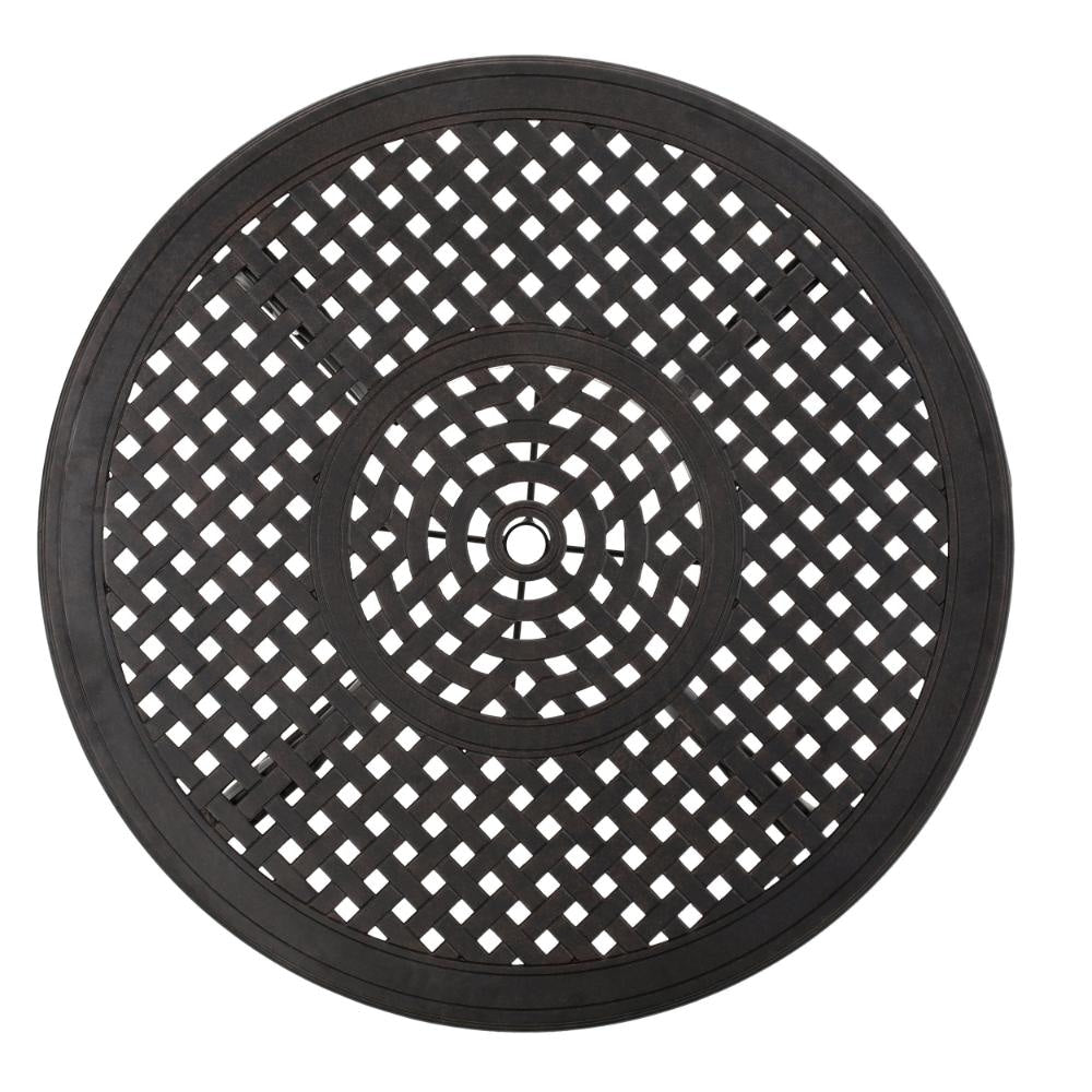 Simon Outdoor Dining Table Round 47 Inch Bronze Finished Cast Metal Frame BM323433