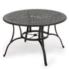 Simon Outdoor Dining Table, Round 47", Bronze Metal Frame