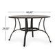 Simon Outdoor Dining Table, Round 47", Bronze Metal Frame