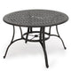 Simon Outdoor Dining Table, Round 47 Inch, Bronze Finished Cast Metal Frame