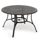 Simon Outdoor Dining Table, Round 47", Bronze Metal Frame