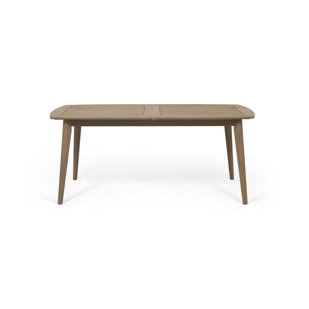 Sumona Outdoor Dining Table, 71-95" Extendable, Brown Wood