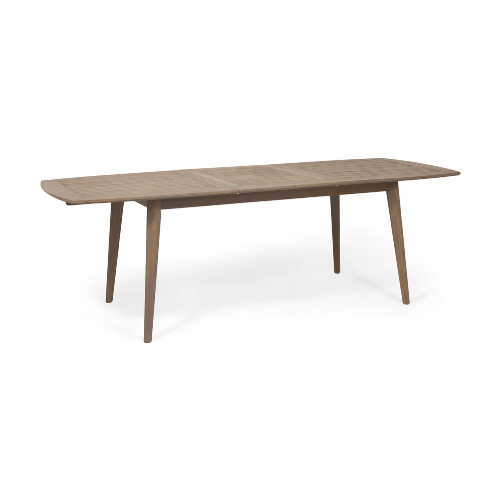 Sumona Outdoor Dining Table, 71-95" Extendable, Brown Wood