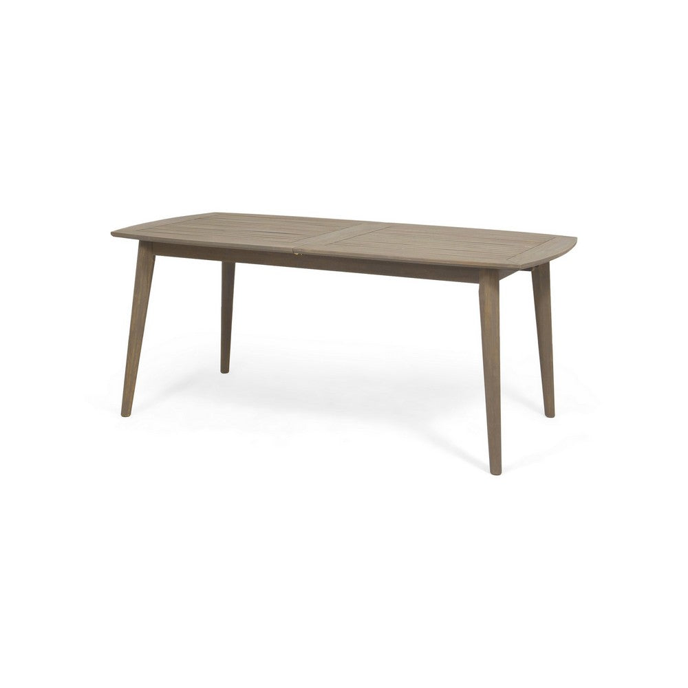 Sumona Outdoor Dining Table, 71-95" Extendable, Brown Wood