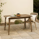 Sumona Outdoor Dining Table, 71-95" Extendable, Brown Wood