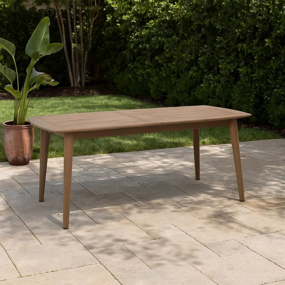 Sumona Outdoor Dining Table, 71-95" Extendable, Brown Wood