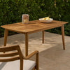 Sumona Outdoor Dining Table, 71-95" Extendable, Brown Wood