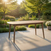 Sumona Outdoor Dining Table, 71-95" Extendable, Brown Wood