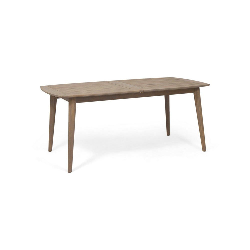 Sumona Outdoor Dining Table, 71-95" Extendable, Brown Wood