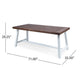 Nikay Outdoor Dining Table, Brown Acacia Wood, White, 71"