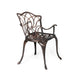 Tili Dining Chair Outdoor Metal Floral Bistro Design Black Copper Finish BM323441