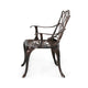 Tili Dining Chair Outdoor Metal Floral Bistro Design Black Copper Finish BM323441